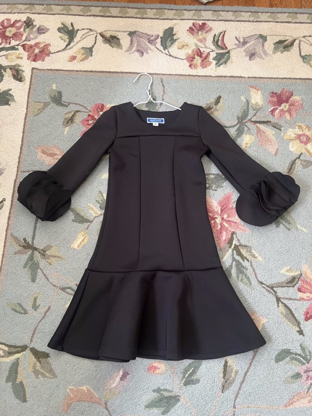 Matooka Black Bell Sleeve Mini Dress Size 8
